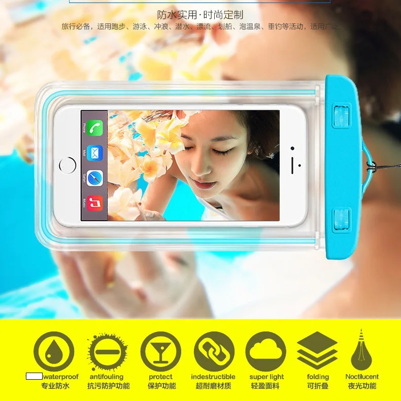 

Swimming Bags Waterproof Bag with Luminous Underwater Pouch Phone Case for iPhone X 7 8 6 Plus 300PCS/lot