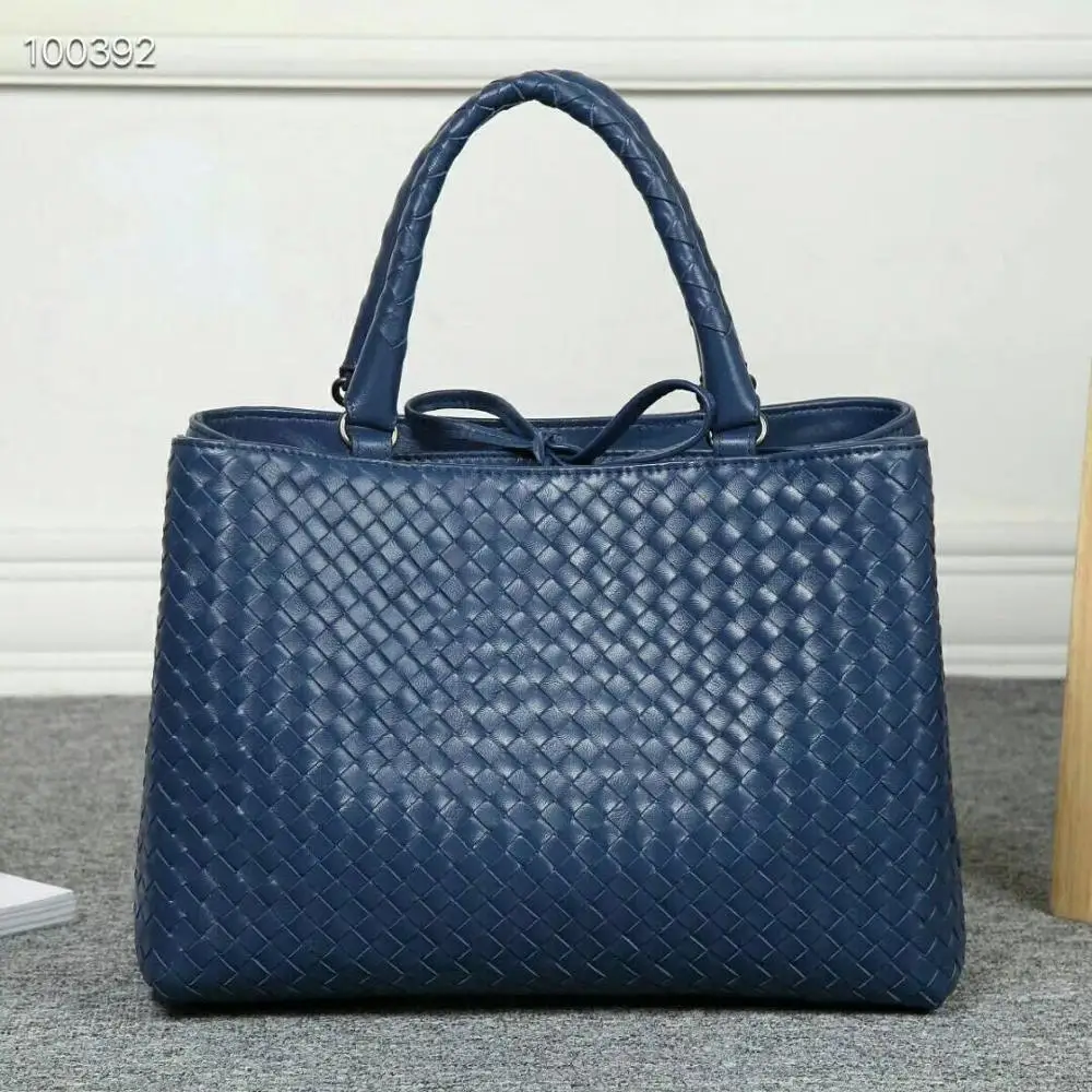 High Quality Leather Knitting Bag 2019 Brand Designer Creates Fashion