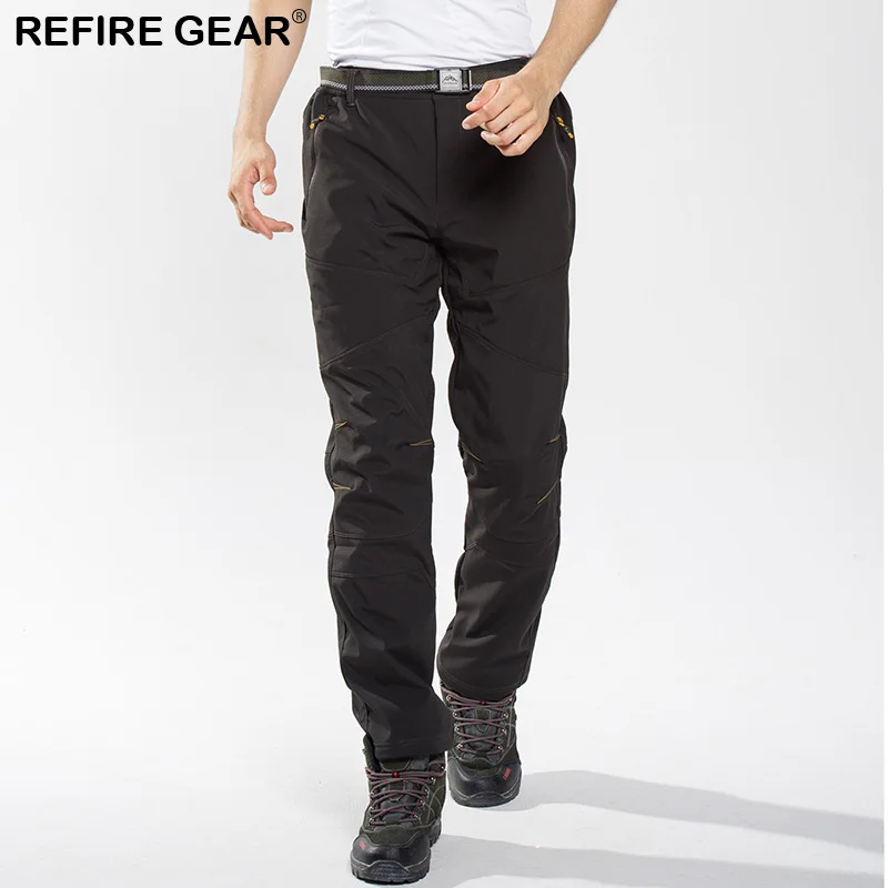 Refire Gear Soft Shell Fleece Pantalones deportivos al aire libre hombres senderismo Trekking Windbreaker Camping pesca escalada pantalones impermeables Refire Gear Soft Shell Fleece Pantalones deportivos al aire libre hombres senderismo Trekking Windbreaker Camping pesca escalada pantalones impermeables