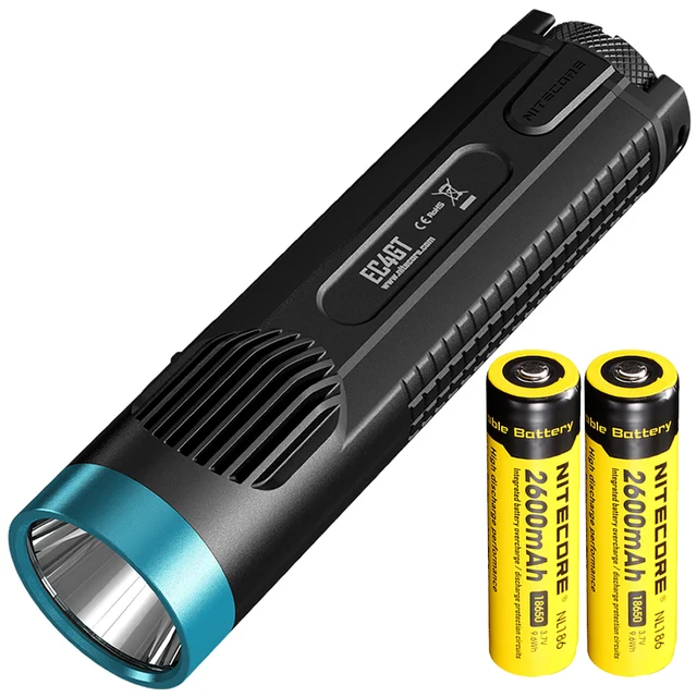 Cheap NITECORE EC4GT:Blue Color LIMITED EDITION Handy Portable 1000LM Emitter Flashlight Torch Lamp Light for Hunting Camping+2*NL186