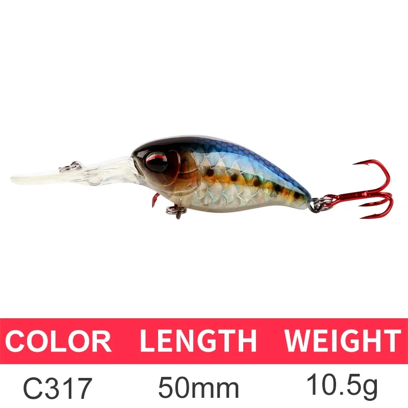 XTS Crankbaits Crank Bait Гольян рыболовные приманки плавающий Topwater воблеры 5 см 10,5 г твердая приманка искусственная Jerkbait 3507 - Цвет: C317