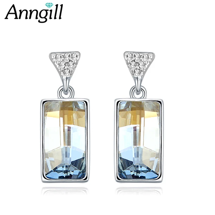 

Wedding Jewelry 100% Crystals from Swarovski Drop Earrings For Women Geometric Square Brincos Dangle Earrings Birthday Gift