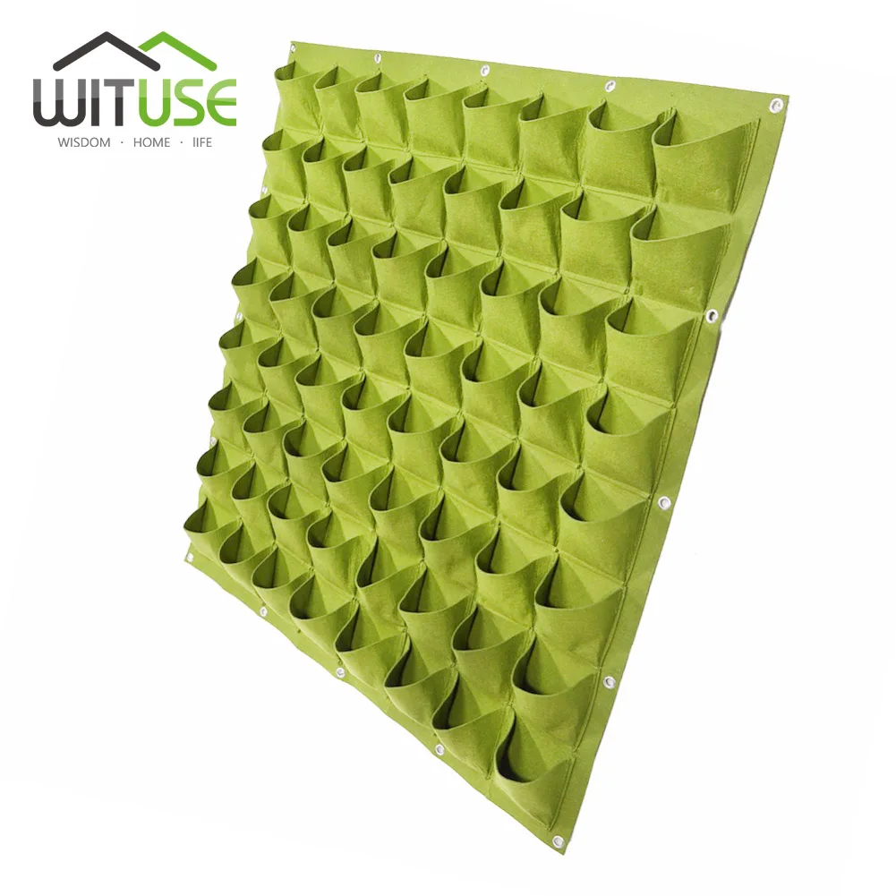 

Grow Bags 64/72 Pockets Large Green Black Wall Hanging Plant Pot Vertical Flower Plant Planting Bag Graden Pots Planters Decors