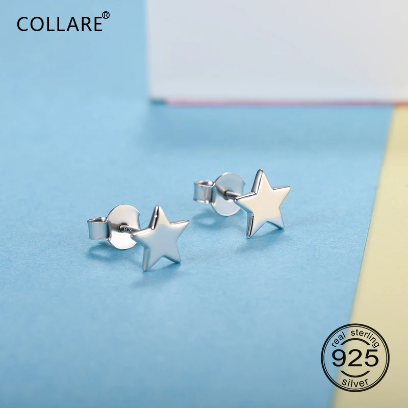 Серьги-гвоздики Collare из стерлингового серебра 925 пробы для женщин изящный подарок для девочек Brincos подарок для невесты S915 серьги-гвоздики E608