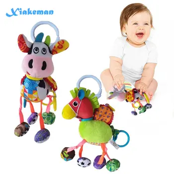 

Multifunction Cartoon Animal Styling Toy Rattle Music Pull Bell Toy Newborn Crib Mobile Plush Doll Kid Baby Educational Bed Toys