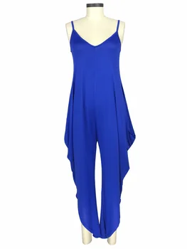 

Womens Summer Clothes Ladies Baggy Strappy Harem Loose Solid Playsuit Jumpsuit Pockets Female Oversized Romper Trousers