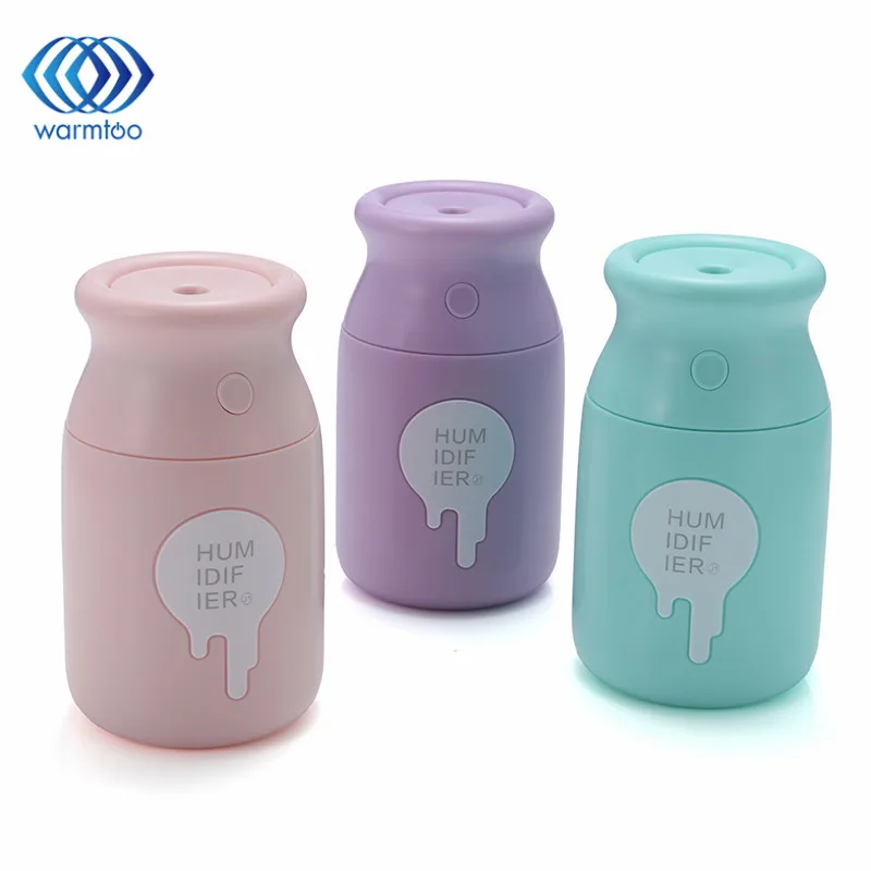 

180ML Milk Bottle Mini Humidifier 3 Colors DC 5V USB Air Humidifier For Home Desk Car Perfect Gift