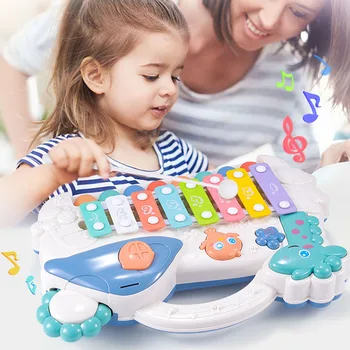 

Infant Puzzle Eight-Tone Piano Toy Hands Knock Piano Music Toy Colorful Plastic Kid Baby Music sense percussion educational gam