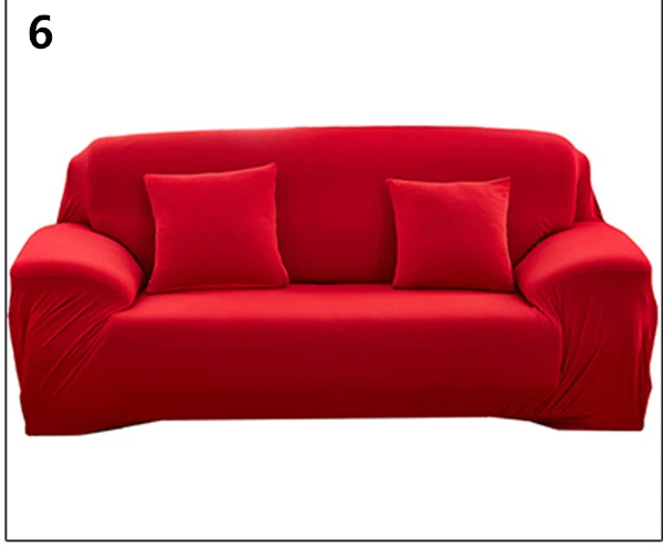 4 местный обложки для угловой диван Гостиная универсальный из стрейчевого эластичного материала l-формы диван крышка шезлонг диванных чехлов одноцветное Цвет - Цвет: Red