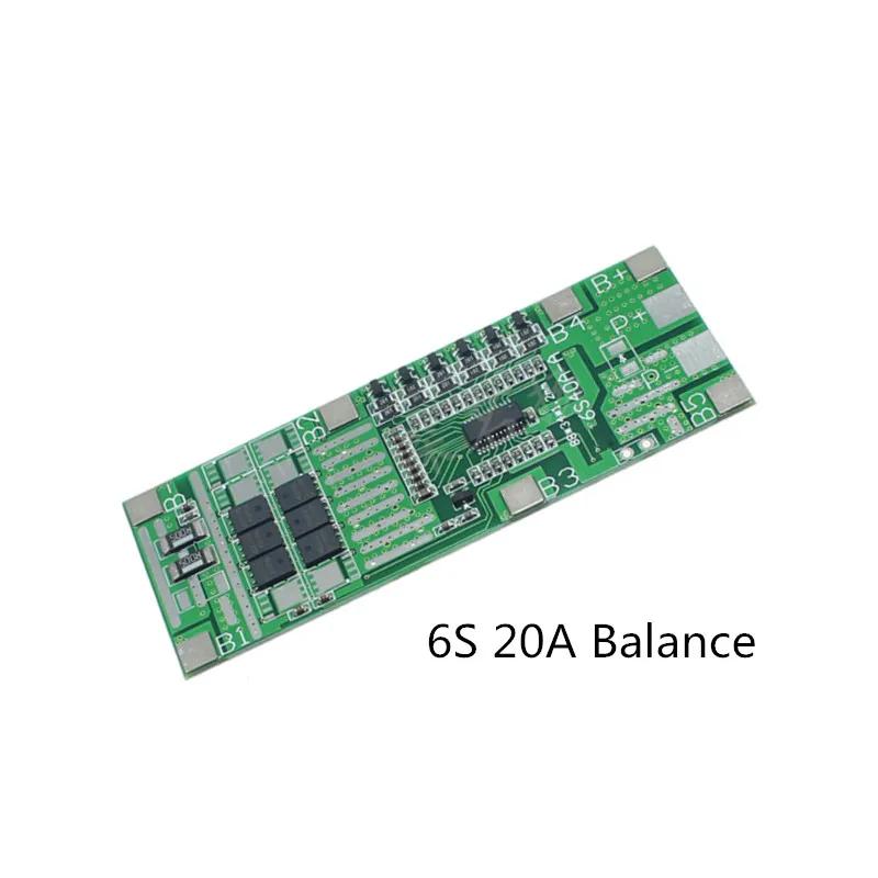 

6S 22V24V20A BMS Board with Balanced Power Tools Solar lighting 18650 Lithium battery protection board Integrated BMS
