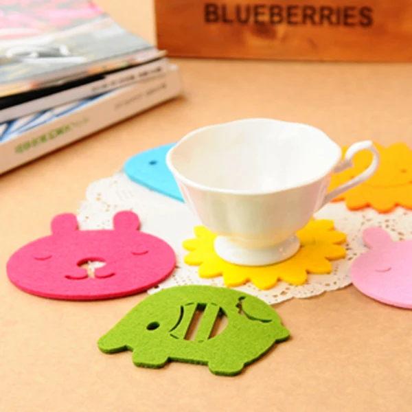 

Factory direct sale set of 4 Coasters small animal circleof rabbit coasters placemat pot holder