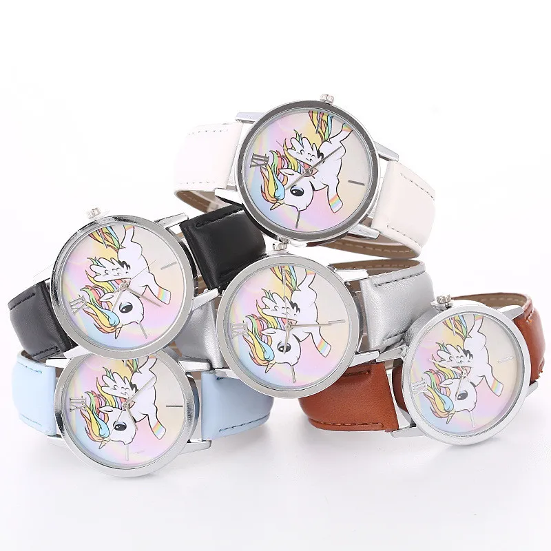 Новые дизайнерские Детские Мультяшные модные часы с единорогом, кварцевые детские наручные часы для мальчиков и девочек, студенческие часы Relogio Kol Saati