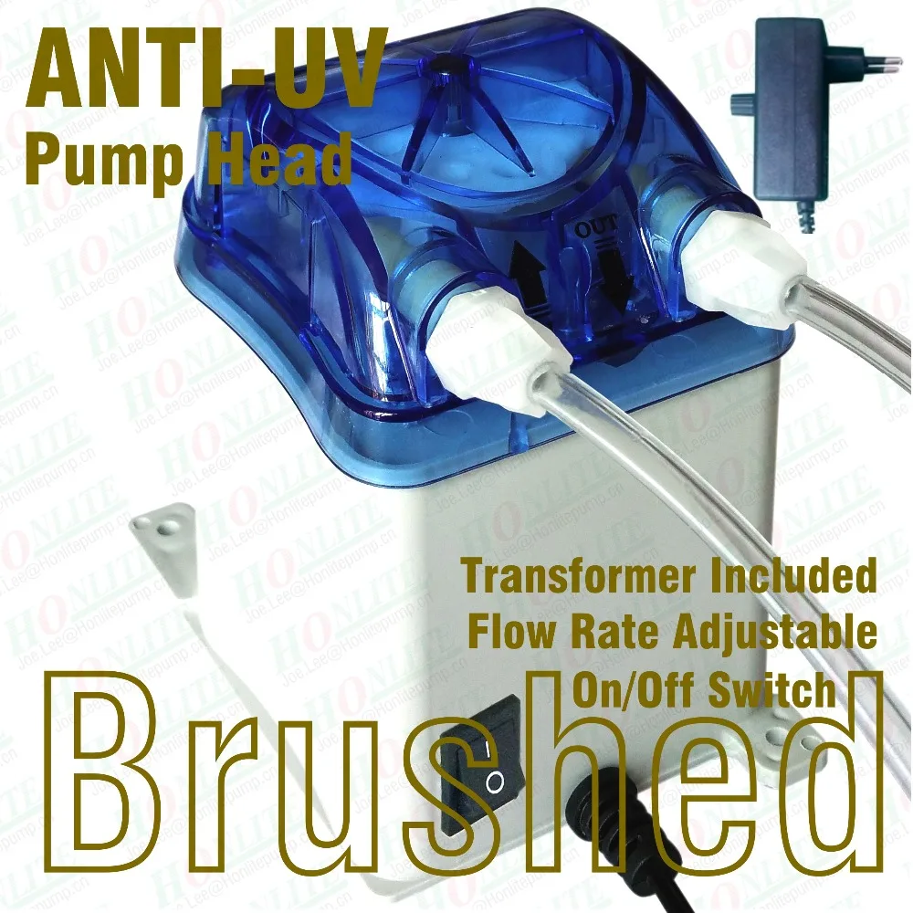 100240Vac, 100ml/min Peristaltic Pump with transformer, ANTI UV exchangeable pump head and FDA