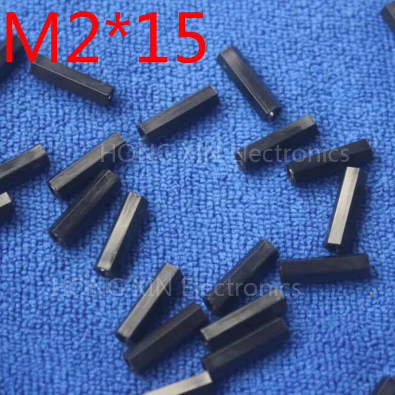 M2*15 1pcs Black nylon Standoff Spacer Standard M2 Female Female 15mm