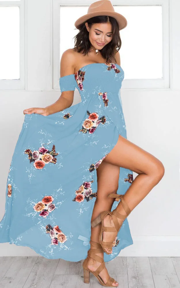 Новое XS-5XL весеннее летнее платье повседневное платье с принтом в стиле бохо Макси длинное пляжное платье размера плюс женская одежда Vestidos