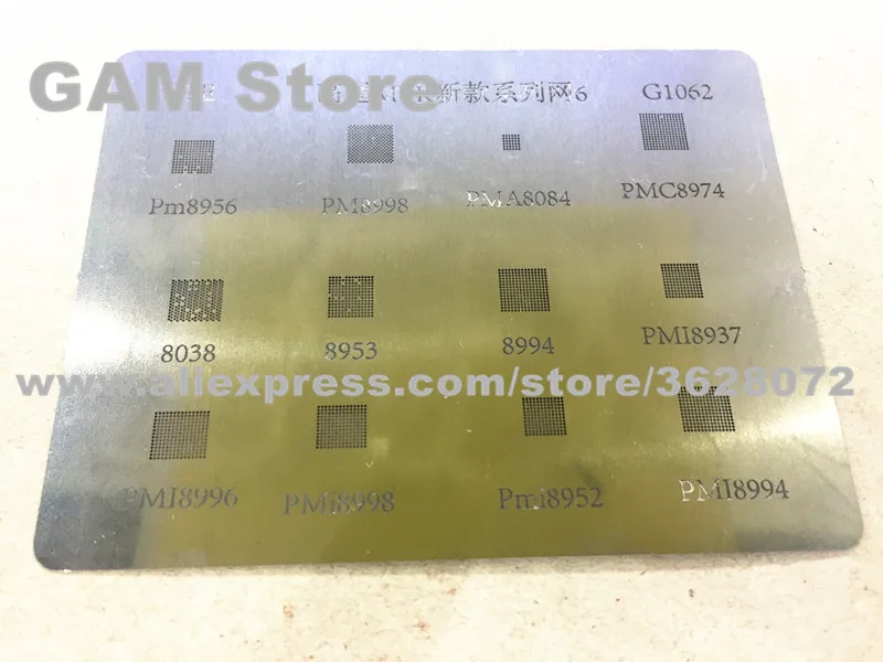 Трафарет PM power IC BGA PM8956 8998 8953 8038 PMI8996 8952 PMC8084 8994 Reballing Pin прямой нагревательный шаблон