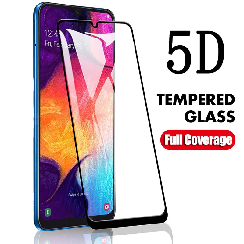 5D полное покрытие с изогнутыми краями для Samsung A50 A30 A10 защитная пленка из