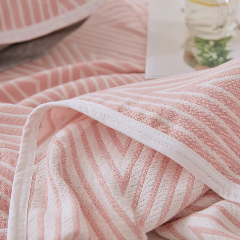 Details about   Breathable Blanket Japan Style Summer Cotton Luxury Sheet Home Picnic Gray Pink 