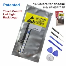Сенсорный светодиодный светильник с логотипом для iPhone 6, 6s, 6plus, задний светодиодный ночник с логотипом для iPhone 7, 7plus, светодиодный логотип, 16 цветов, бесплатные инструменты