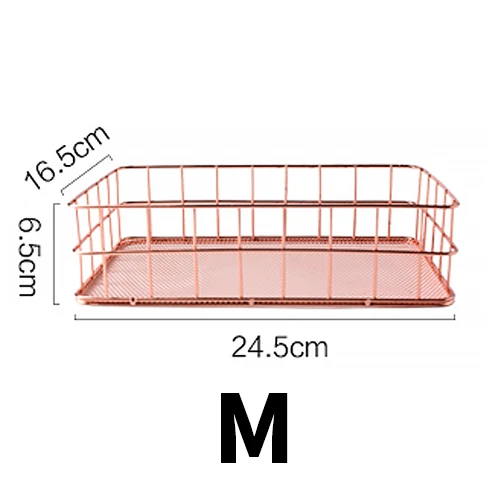 Mealivos элегантная корзина для сбора галстуков из розового золота прямоугольная корзина для хранения настольного стола для девочек - Цвет: Rose Gold M
