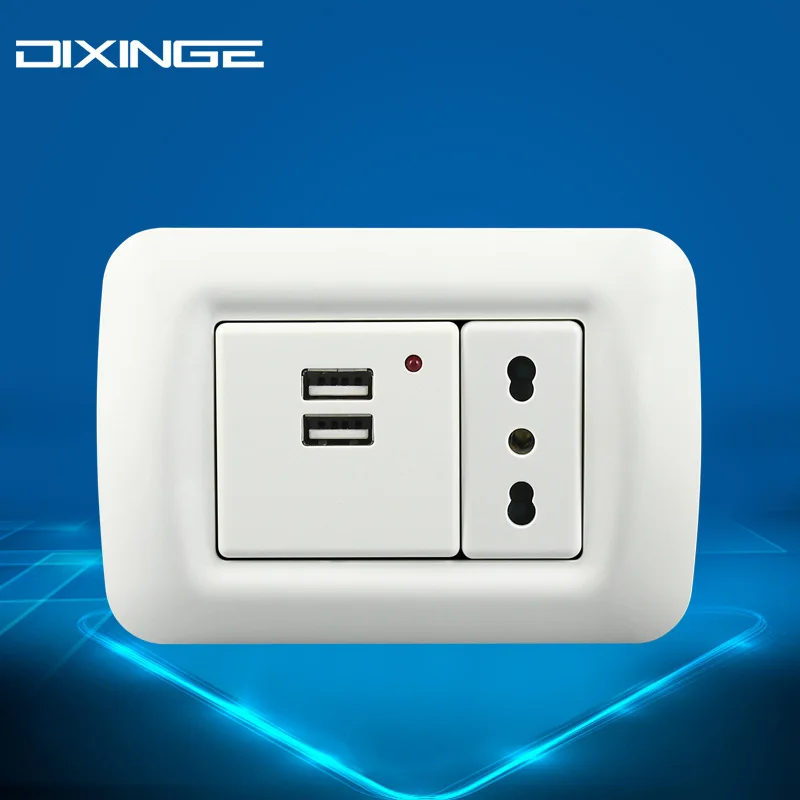 

Italian standard 118 PC panel Italian outlet 16A Italian standard three-hole wall single socket With 2USB Ports