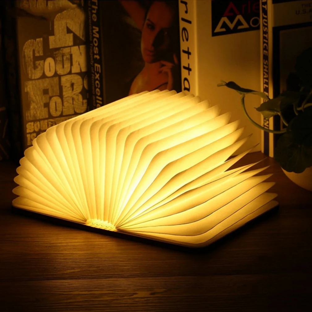 

Portable USB Rechargeable LED Magnetic Foldable Wooden Book Lamp Night Light Desk Lamp Hot Sale for Home Decor Drop Ship