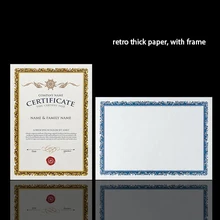 Gold silver retro stamping high grade blank paper card 15 sheets bag a4 certificate printable paper