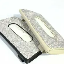 Алмазная полиуретановая кожа коробка автомобильный солнцезащитный козырек коробка для салфеток Держатель для полотенца крышка подходит для BMW Mercedes Benz Mazda Ford