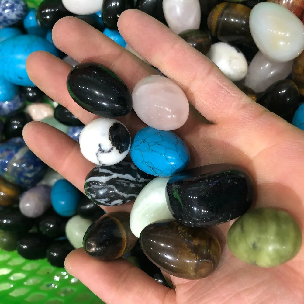 

100g Rolling stone eggs and chunks of mixed gemstone mixed gem mineral crystal for chakra healing crystals and gemstones