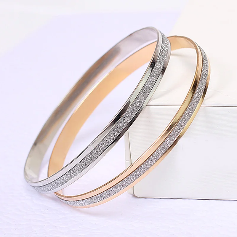 

Stainless Steel Frosted Bracelet Minimalist Jewelry Charm Cute Bracelets Bangles Gifts For Women Fashion Jewellery Pulseras