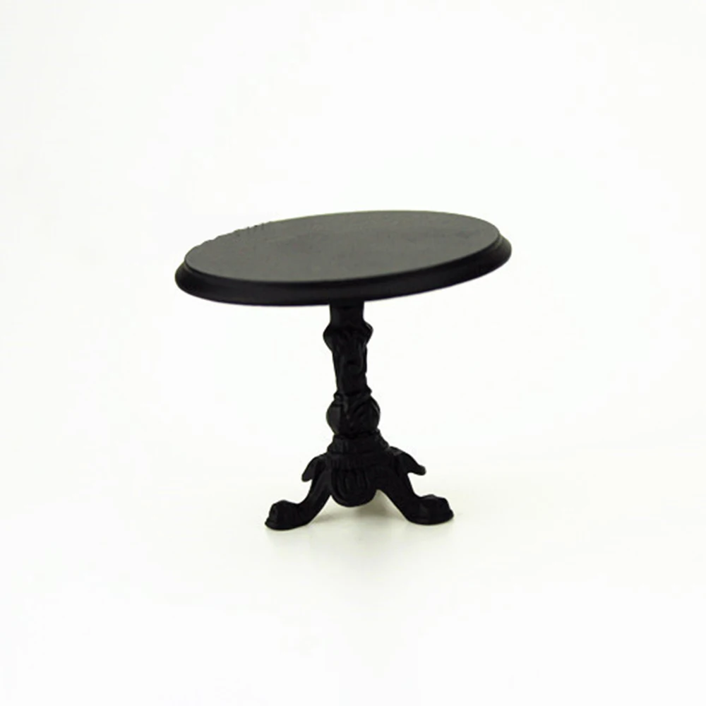 1/12 Dollhouse Miniature Accessories Mini Metal Dining Table Chair Set Simulation Furniture Model Toys for Doll House Decoration