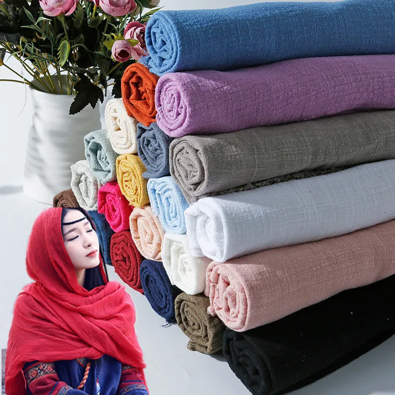 

25Colors SOFT Linen Cotton Fabric for Patchwork Sewing Dyed Crepe Slub Dress Shirt Baby Fabrics Cloth Tissu Textile 50x130cm