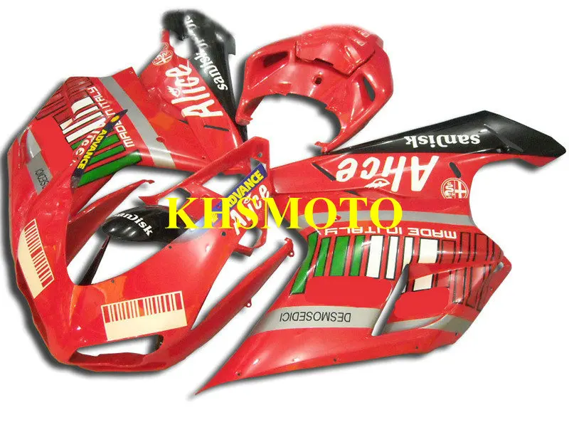 

Motorcycle Fairing Kit for DUCATI 848 1098 1198 08 09 10 11 12 Ducati 1098 2008 2012 ABS Plastic red Fairings set+gifts DA26