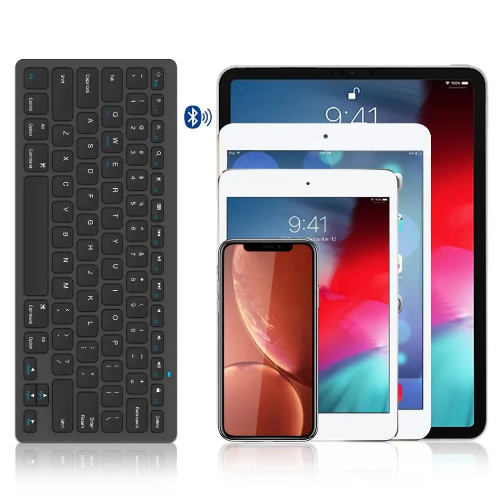 Ультра тонкий Bluetooth 3 0 Беспроводная клавиатура Teclado для Apple iPad iOS Android Windows серии