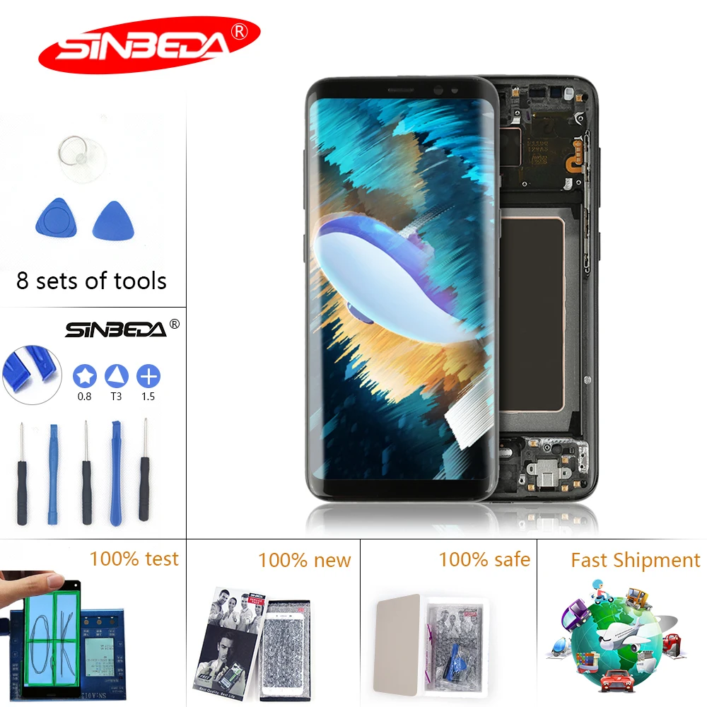 

6.2"Super AMOLED LCD For Samsung S8 Plus LCD Display Touch Screen with Frame Digitizer For Samsung S8 Plus Display G955F LCD
