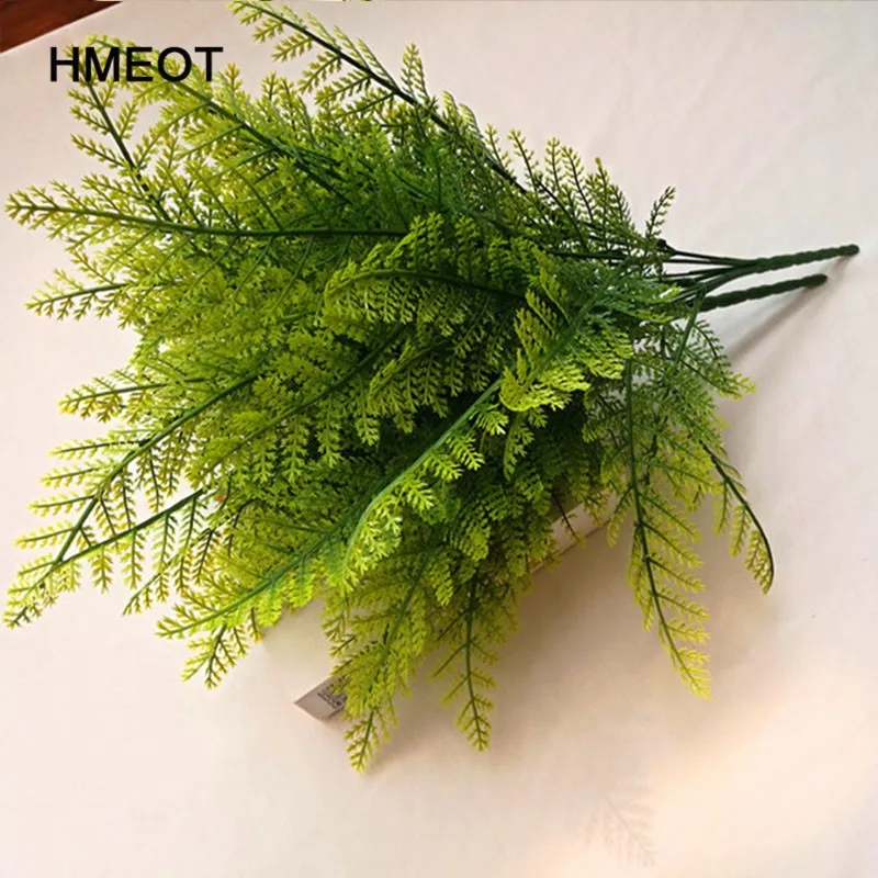 

32cm 7 Branch simulation plant Persian grass Hotel wedding plant wall decoration fern green plastic fake flower arrangement