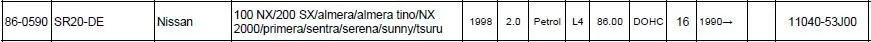 SR20DE SR20-DE голые головки цилиндра для NISSAN 100 NX 200 SX Almera Tino NX 2000 Primera 1998cc 2.0L DOHC 16 В 1990-11040-53J00