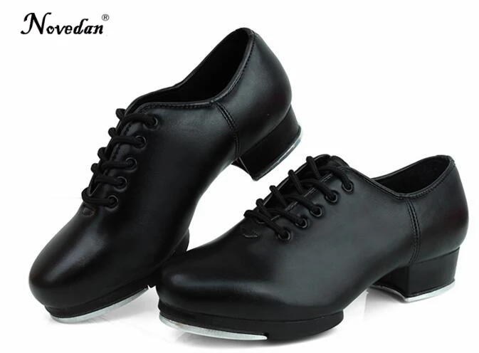 Size 27-45 Adult Men Children Boy Tap Dance Shoes Cow Leather or PU Oxford Lace Up Dancing Shoes Girls Women Tap Dancing Shoes 3