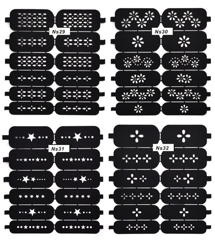 10 шт./компл. многоразовый штамп-печатка DIY дизайн ногтей, полый шаблон печать наклеек трафарет руководство макияж ручная роспись креативный шаблон