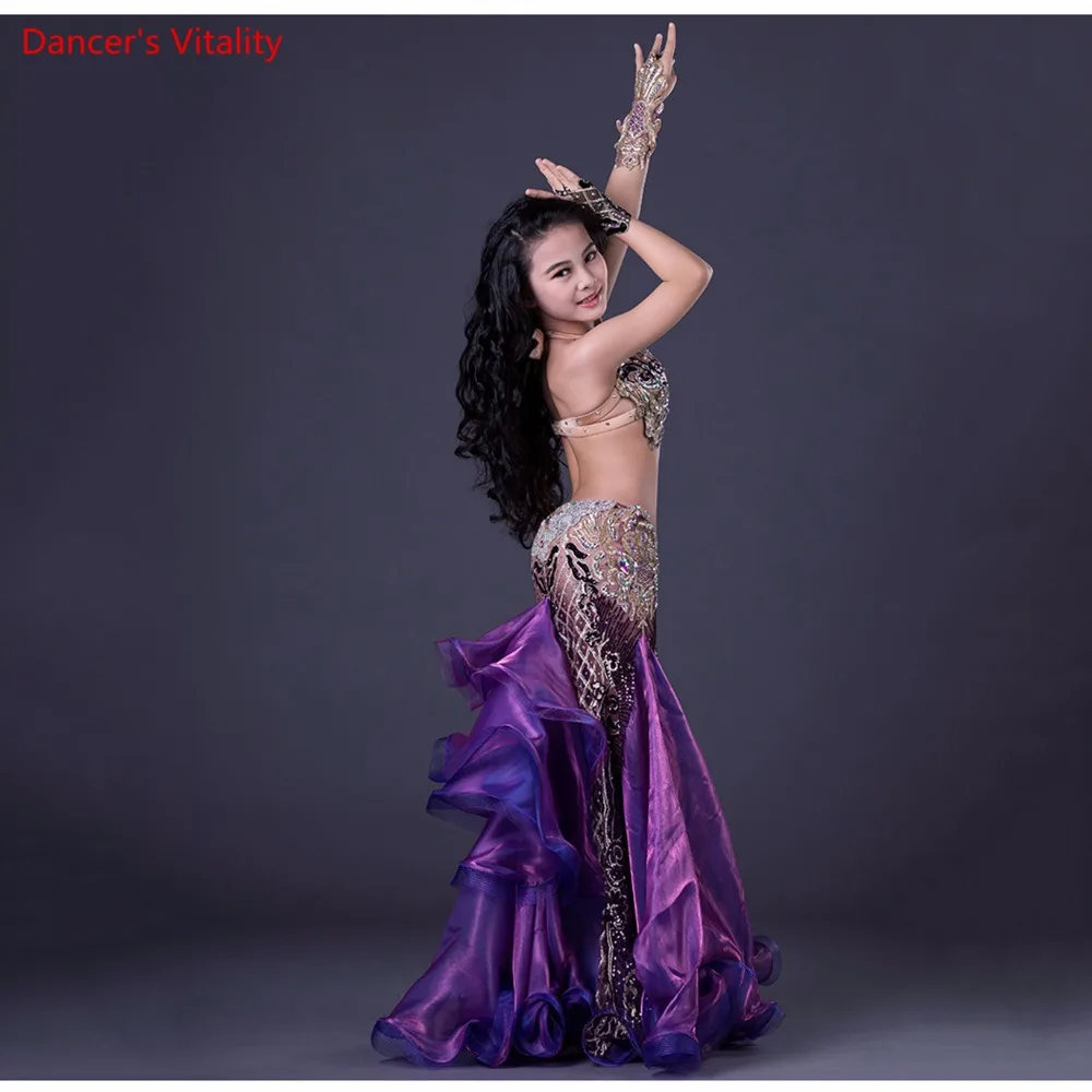 

Luxury Belly Dance Costumes For Kids /Children /Girls Sexy Handmade Belly Dance Pad+Skirt Clothes Clothes For Stage Performance