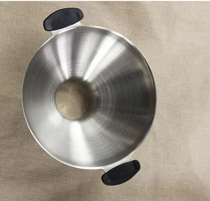 Large diameter thick funnel 304 stainless steel wine funnel oil pickle powder filling