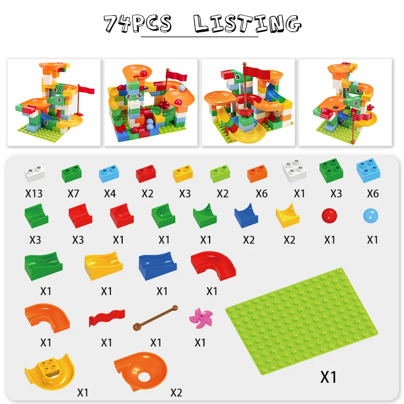 Marble Race Run Maze Ball Track Building Blocks Plastic Funnel Slide Big Size Bricks Compatible Legoed Duplo Block Toys for Kids Marble Race Run Maze Ball Track Building Blocks Plastic Funnel Slide Big Size Bricks Compatible Legoed Duplo Block Toys for Kids