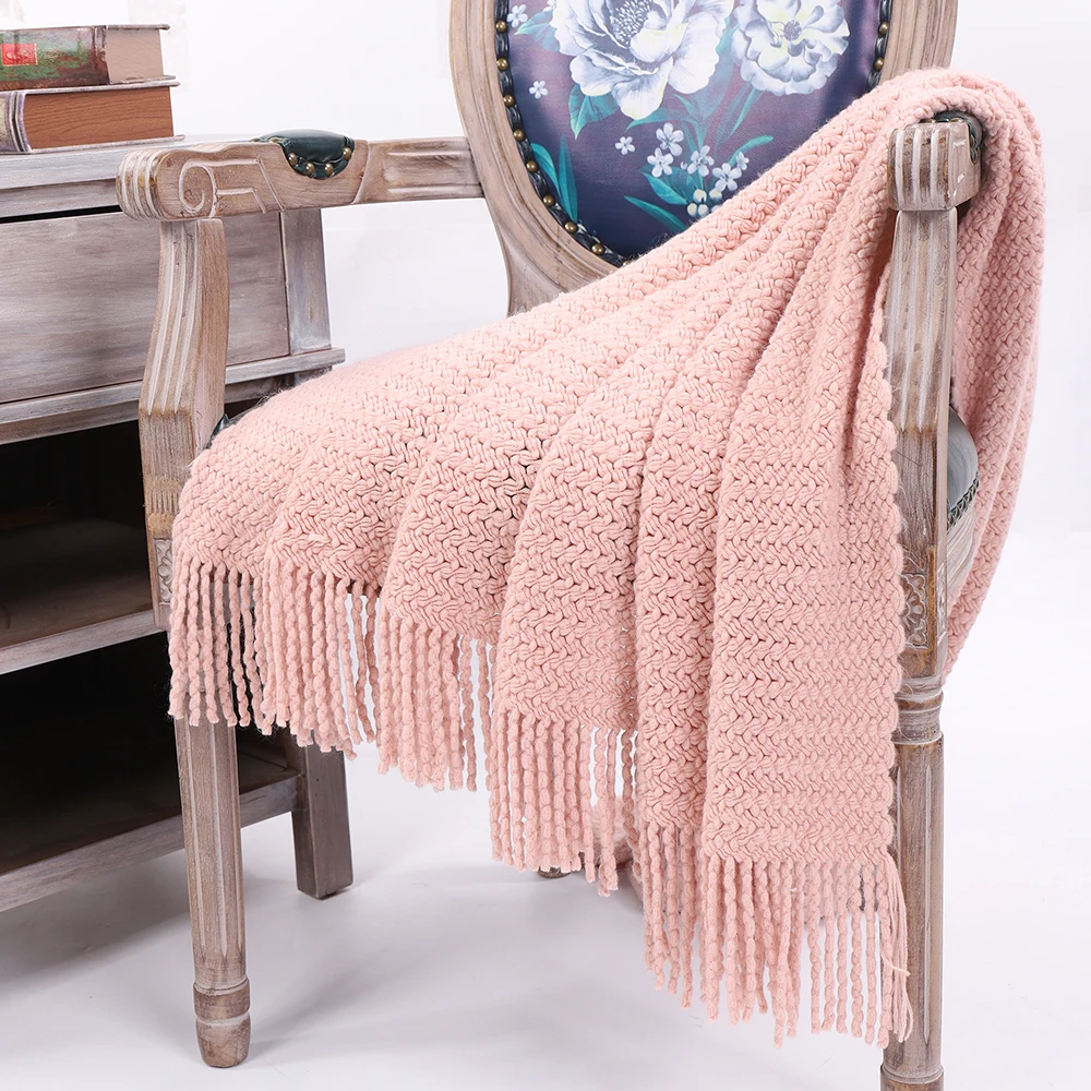  Battilo Wheat Knit Tassel Throw Blanket For Couch Sofa Bed Home Dcor Soft Warm Lightweight Blanket 