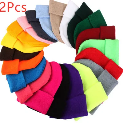 

Women Knit Neon Beanie Men Hip Hop Candy Color Cotton Knit Caps Skullies Beanies Crochet Hats Soft Caps Color Random