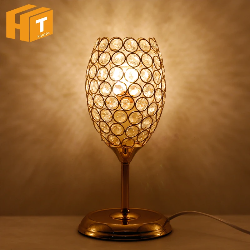 

New design creative table lamp modern crystal table light silver/gold beside lamp home decorative lighting fast shipping