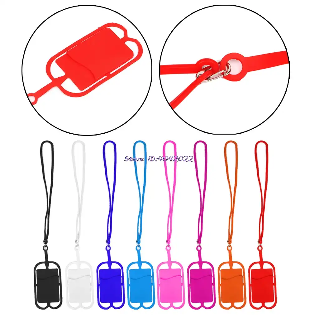 Detachable Silicone Lanyard Cell Phone Case Holder Neck Strap With ID