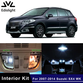 

Edislight 9Pcs White Ice Blue LED Lamp Car Bulbs Interior Package Kit For 2007-2014 Suzuki SX4 WK Map Dome Trunk Plate Light