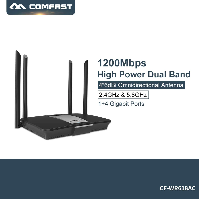 High Power 1200mbps Wlan Wireless Wifi Router 5ghz WiFi Repeater Wifi Extender 4*6dbi Antenna Wifi Amplifier Comfast CF-WR618AC High Power 1200mbps Wlan Wireless Wifi Router 5ghz WiFi Repeater Wifi Extender 4*6dbi Antenna Wifi Amplifier Comfast CF-WR618AC