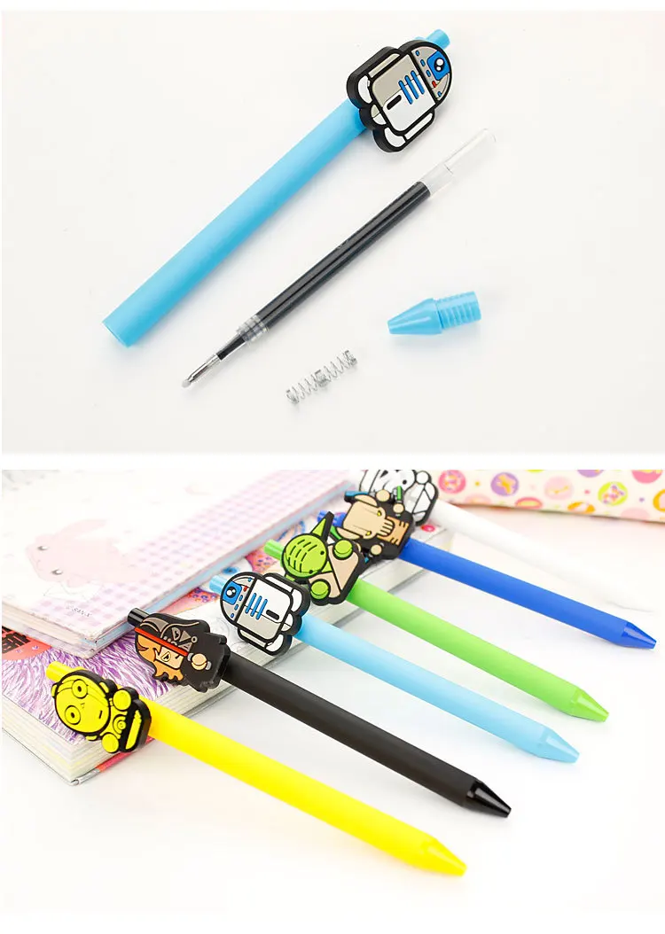 Star Wars конфетный цвет, матовый 0,5 мм черный гелиевая ручка обучения канцелярские Шариковая ручка для детей