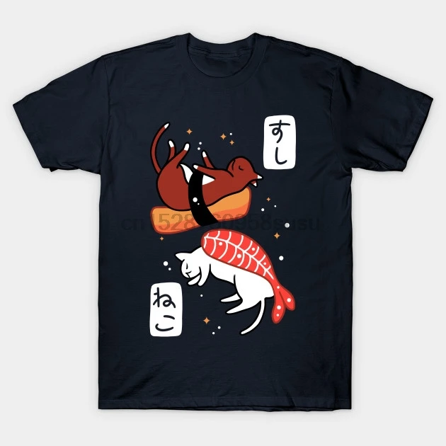 Мужская футболка с коротким рукавом Neko sushi Милая одним вырезом Женская | одежда